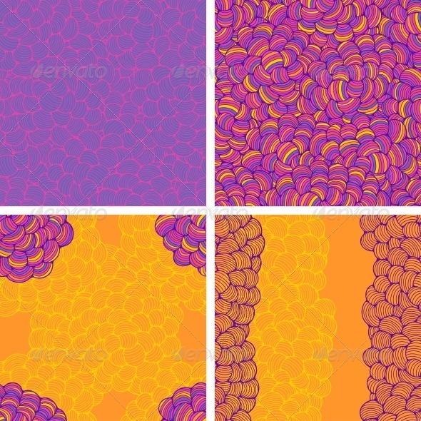 Seamless Abstract Wave Hand-Drawn Patterns - Patterns Decorative
