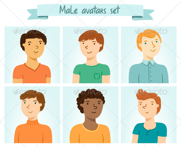 Male Avatars Set - People Characters