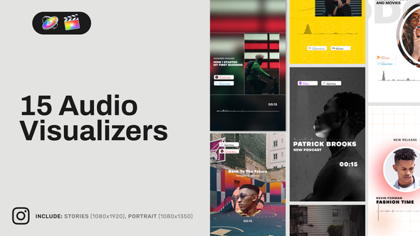 Instagram Audio Visualizers Stories and Posts for FCPX