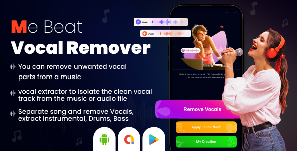Me Beat Vocal Remover - Music Separator - Karaoke Maker - Music Maker - Audio Editor