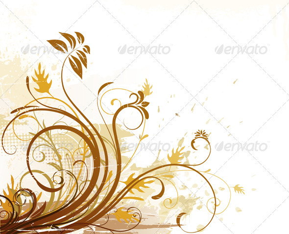 Grunge Floral Background - Backgrounds Decorative
