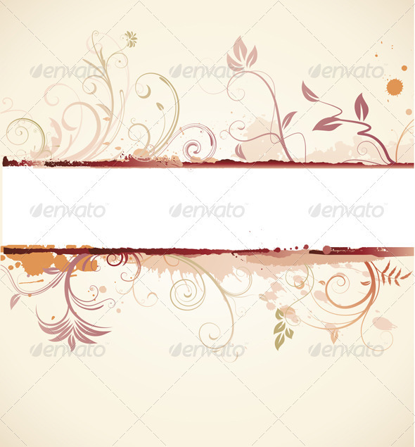 Floral Decorative Banner - Borders Decorative