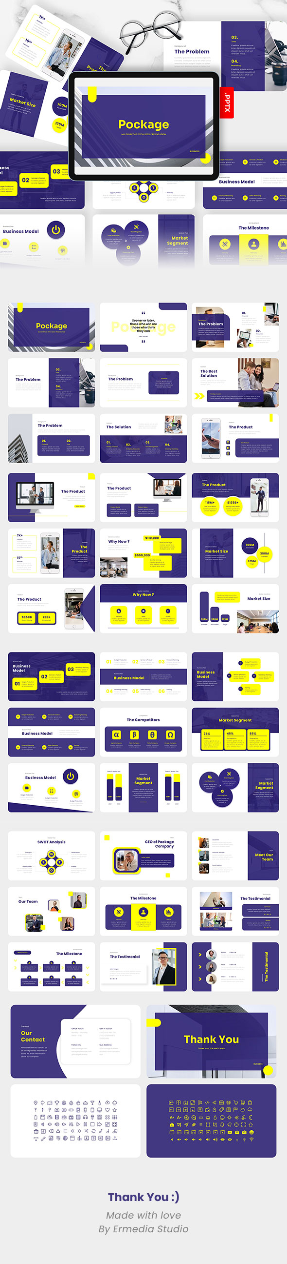 Pockage - Multipurpose Pitch Deck PowerPoint Template