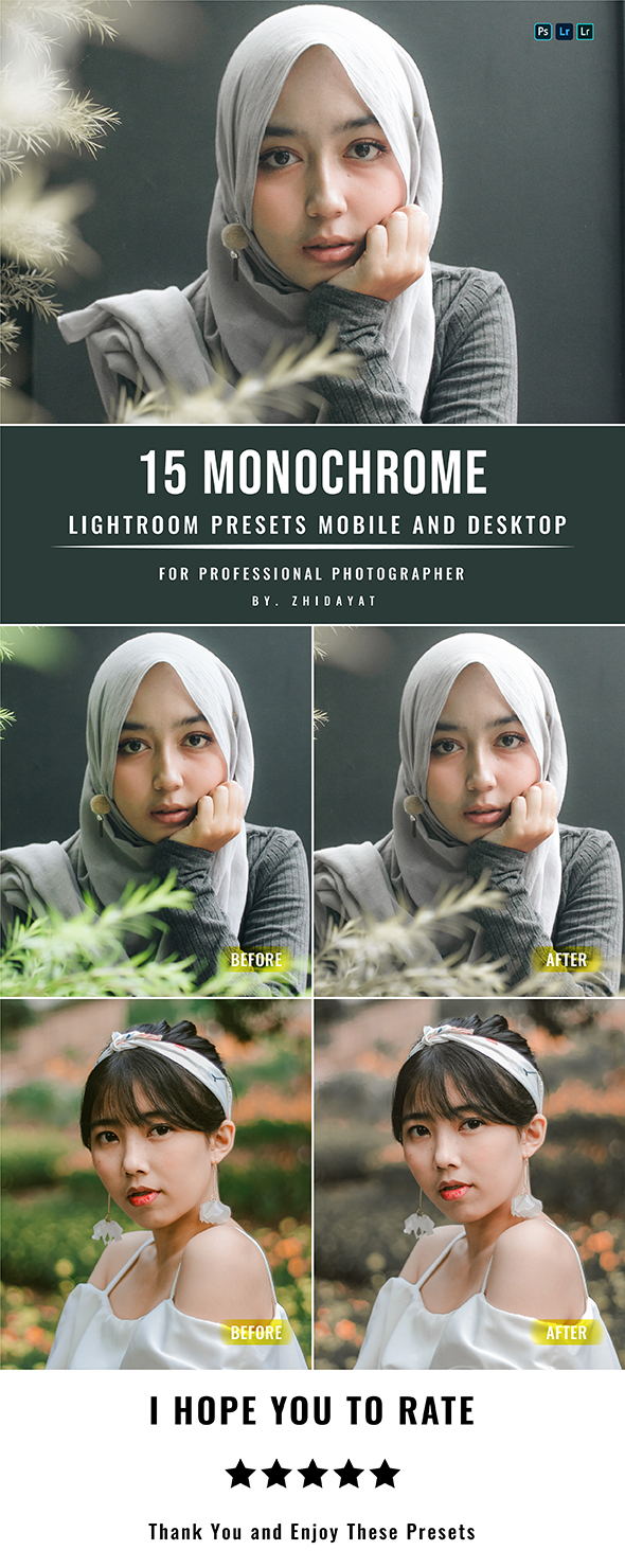 [DOWNLOAD]15 Monochrome Lightroom Presets