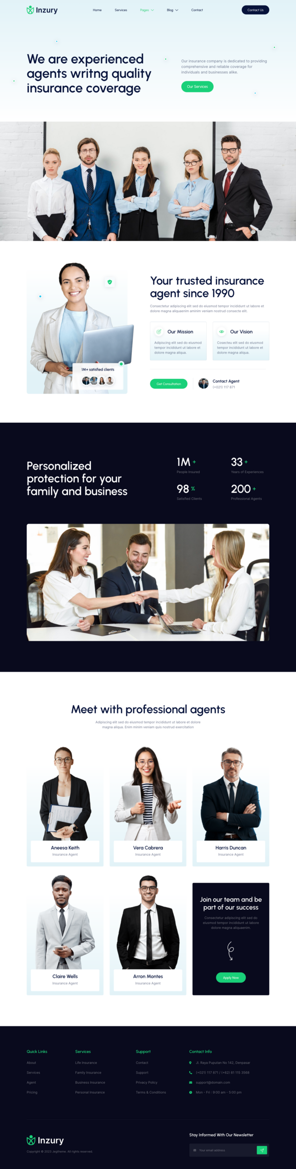 Inzury ? Insurance Agent & Consulting Elementor Template Kit