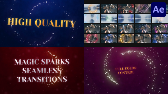 Magic Sparks Seamless Transitions | After Effects