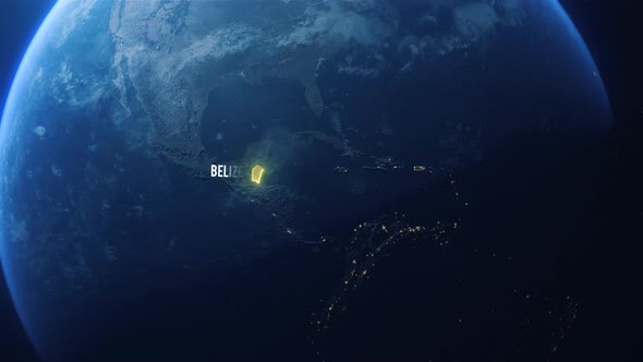 Earh Zoom In Space To Belize Country Alpha Output