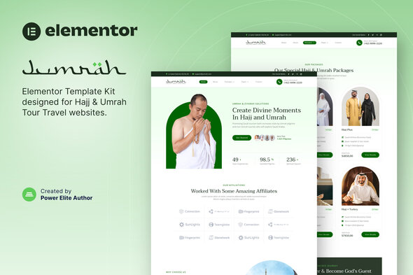 Jumrah – Hajj & Umrah Tour Travel Elementor Template Kit