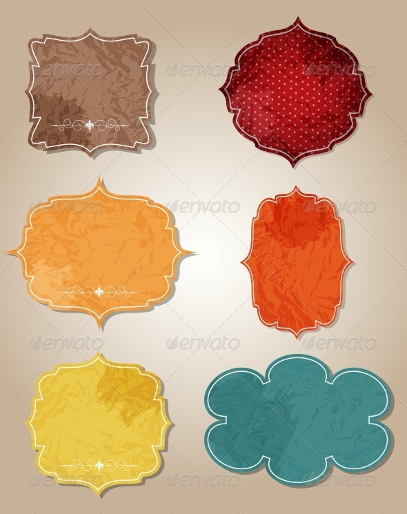 aged paper labels vector illustration - Decorative Symbols Decorative