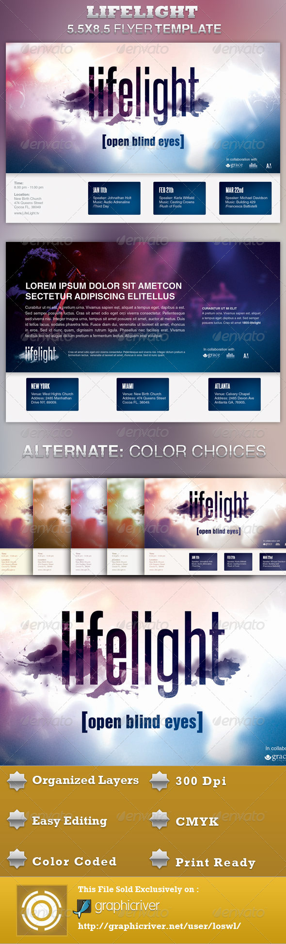 LifeLight Church Concert Flyer Template - Church Flyers