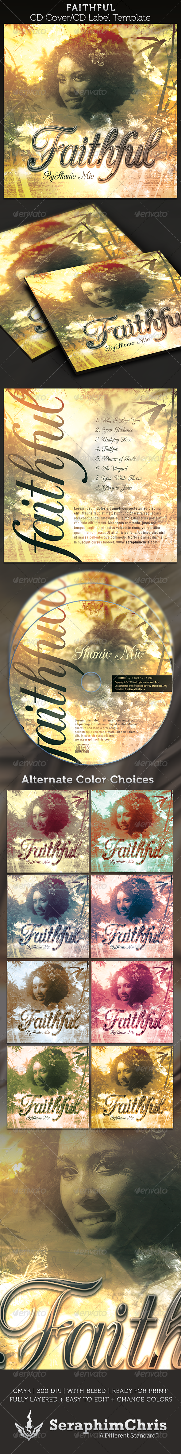 Faithful CD Cover Artwork Template - CD & DVD Artwork Print Templates