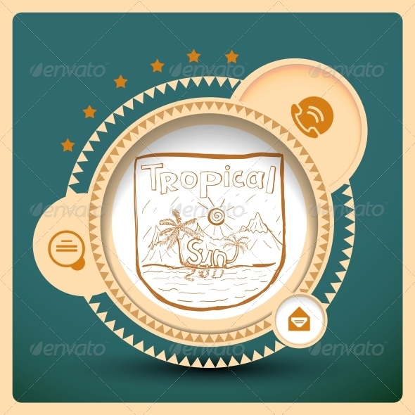 Tropical Sun web design elements - Web Elements Vectors