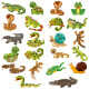 Set of Various Type of Reptile Cartoon