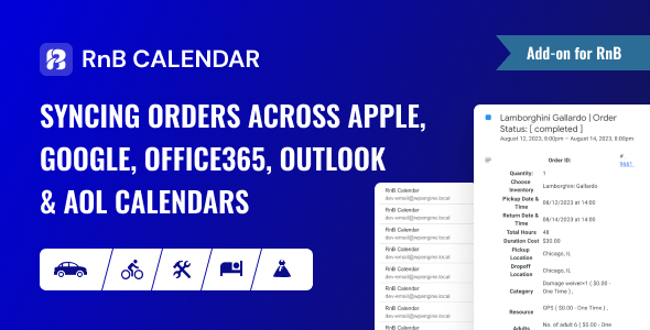 RnBCal - Syncing Orders Across Apple, Google, Yahoo!, Office365, Outlook & AOL Calendars