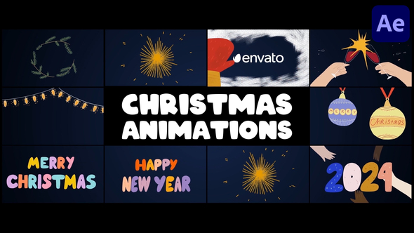 Christmas Decorations And Greetings Animations | After Effects