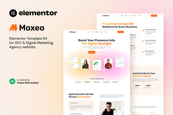 Moxeo – SEO & Digital Marketing Agency Elementor Template Kit