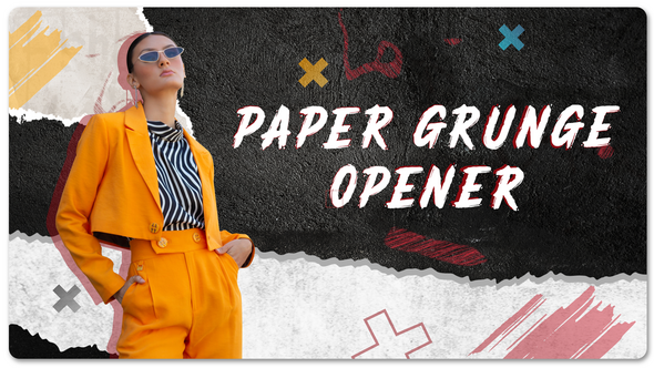 Paper Grunge Opener Premiere Pro template preview