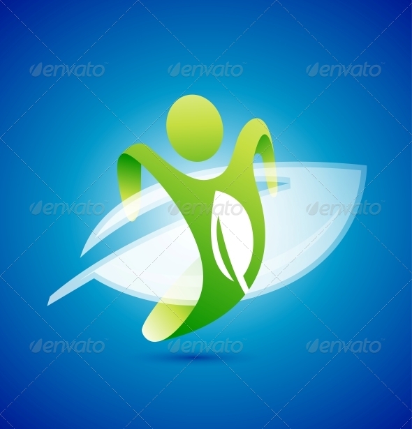 Ecology man symbol. Environmental concept - Web Elements Vectors