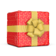 Cube Gift Box Wrapping With Ribbon Mockup