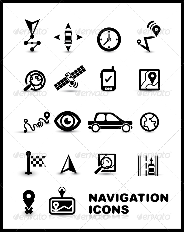 Black navigation icon set - Web Elements Vectors