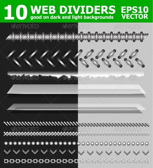 Set of 10 web page dividers - Web Elements Vectors