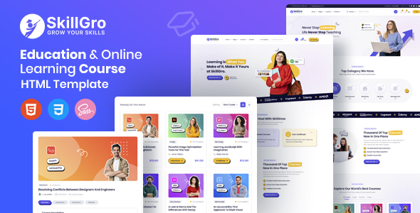 SkillGro - Online Courses & Education Template