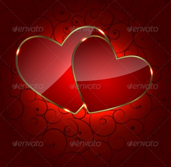 Valentines day heart backgroung, vector illustrati - Decorative Symbols Decorative