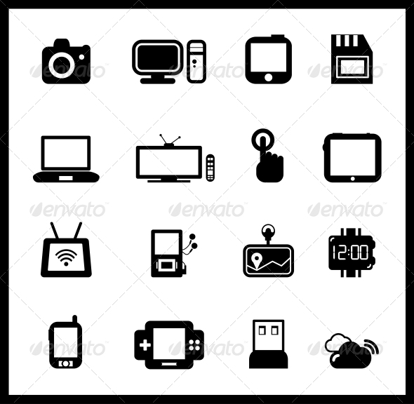 Vector Set of Electronic and Mobile Devices - Web Elements Vectors