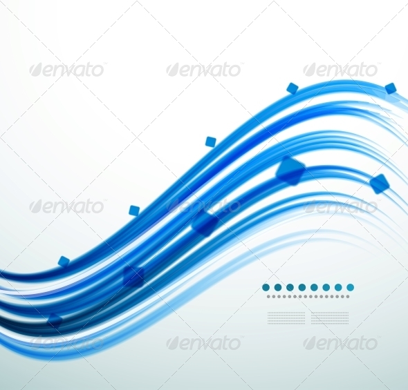 Abstract Blue Swirl Template - Backgrounds Business