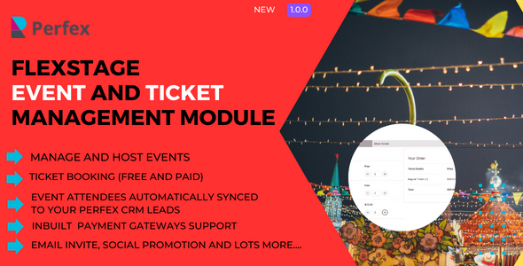 Flexstage  Event Management and Ticket Booking Module for Perfex