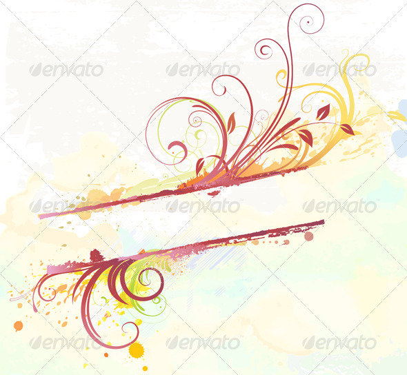 Floral Decorative Banner - Flourishes / Swirls Decorative