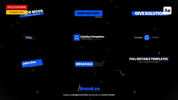 Kinetic Text Animation | Affter Effect Titles template preview