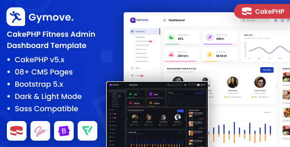 Gymove - CakePHP Fitness Admin Dashboard Bootstrap Template