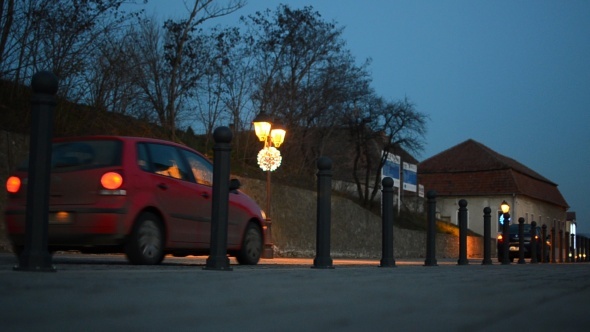 Slow Traffic At Blue Hour