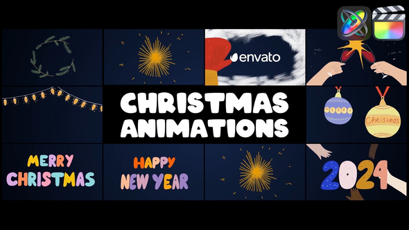 Christmas Decorations And Greetings Animations | FCPX