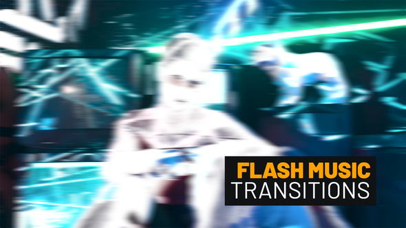 Flash Music Transitions Premiere Pro template preview