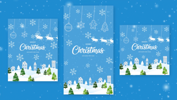Christmas Intro 3 In 1 Video Displays template preview