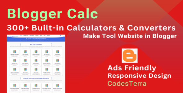 Calculator Tool Studio 300 Built-in Calculators Blogger Template