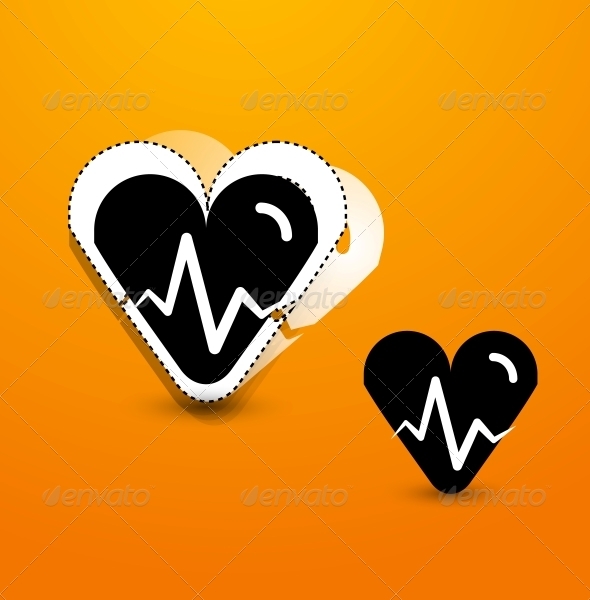Stylized Black Heart Abstract Background - Valentines Seasons/Holidays