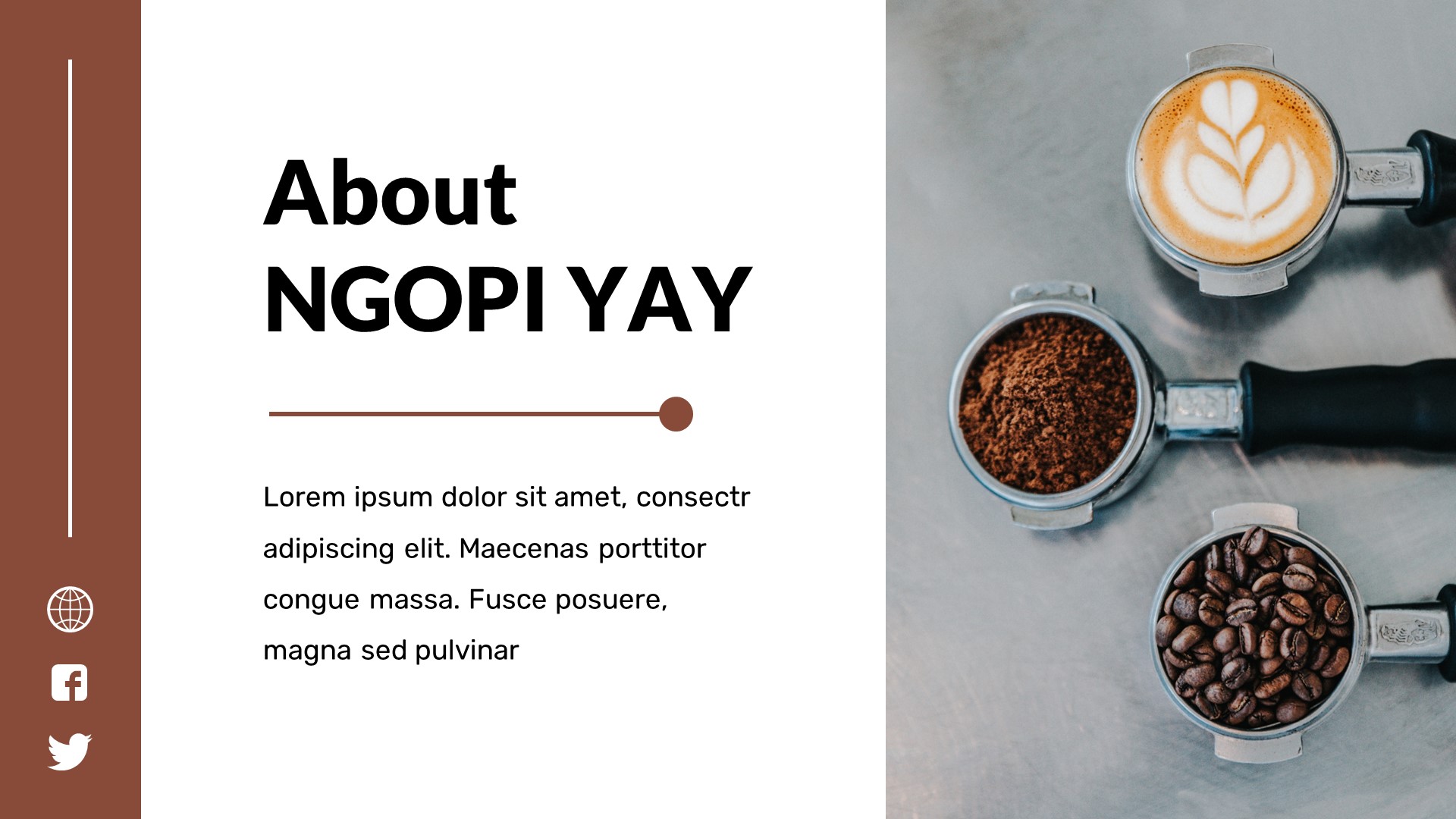 Ngopiyay - Coffee Shop & Cafe Keynote Template, Presentation Templates
