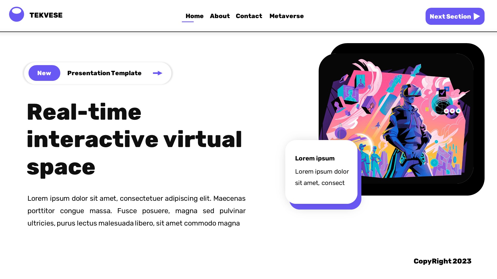 Tekvese - Virtual Reality & Metaverse Pitch Deck Google Slides Template ...