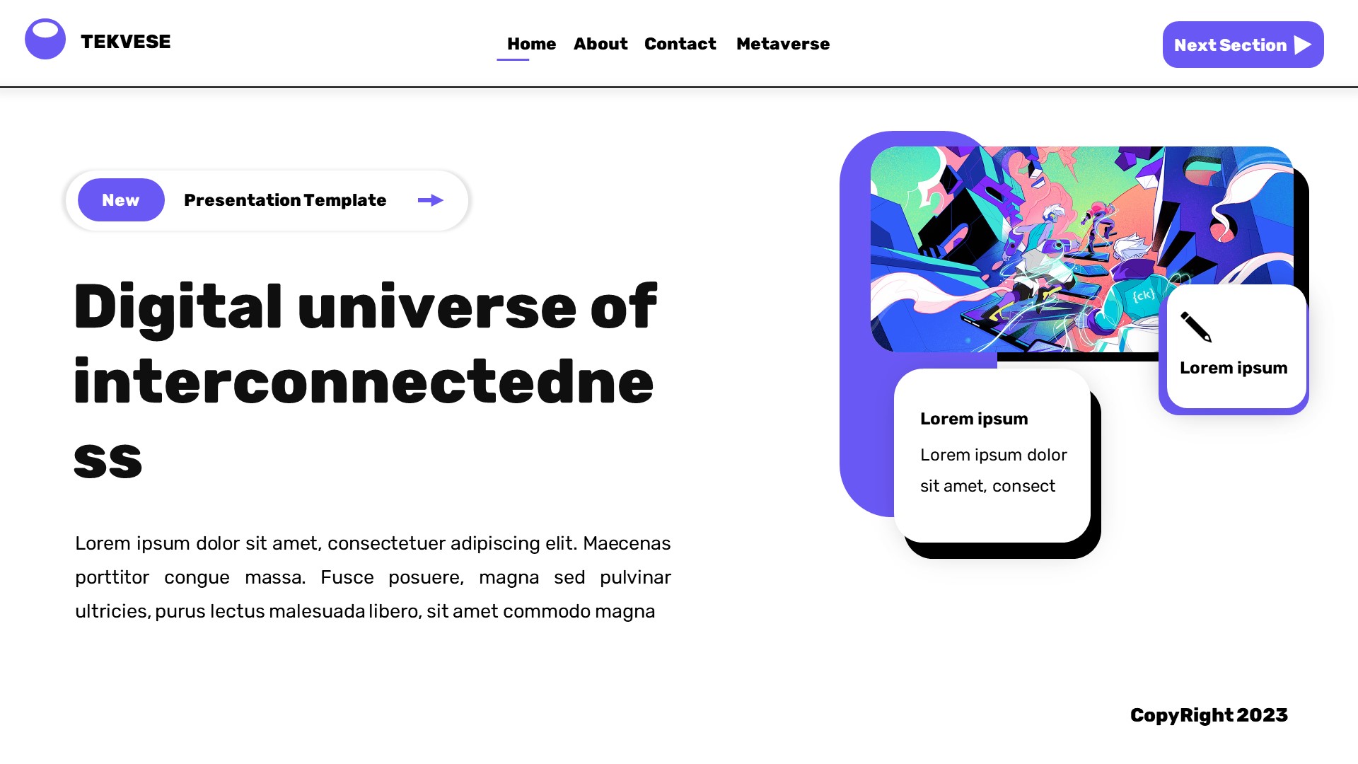 Tekvese - Virtual Reality & Metaverse Pitch Deck Google Slides Template ...