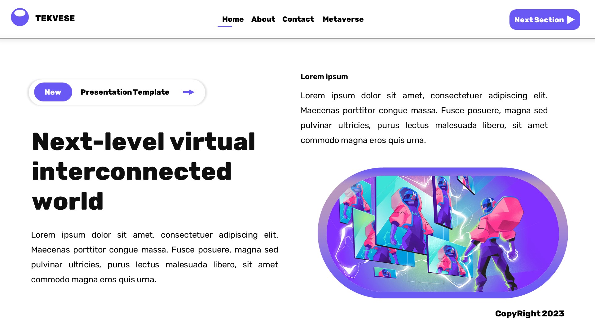 Tekvese - Virtual Reality & Metaverse Pitch Deck Google Slides Template ...