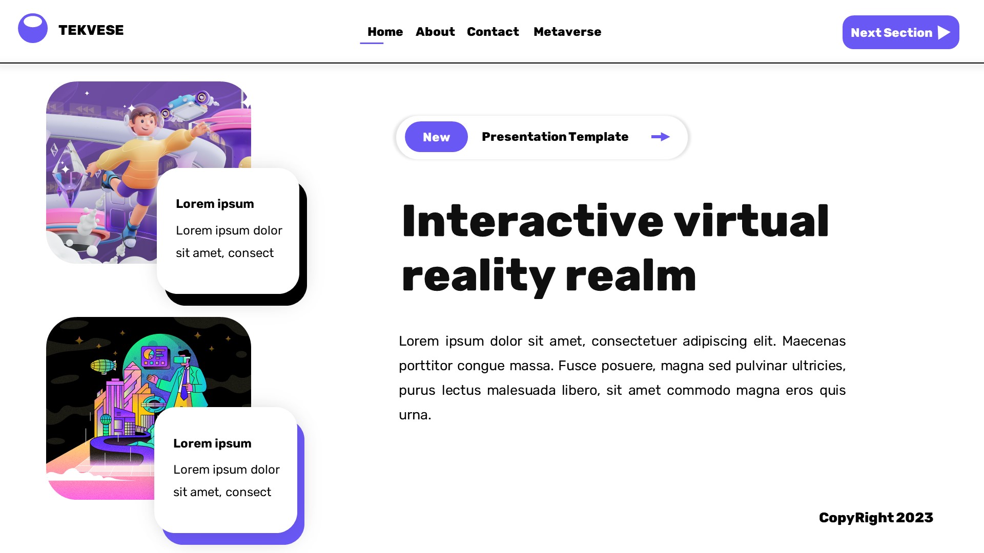 Tekvese - Virtual Reality & Metaverse Pitch Deck Google Slides Template ...