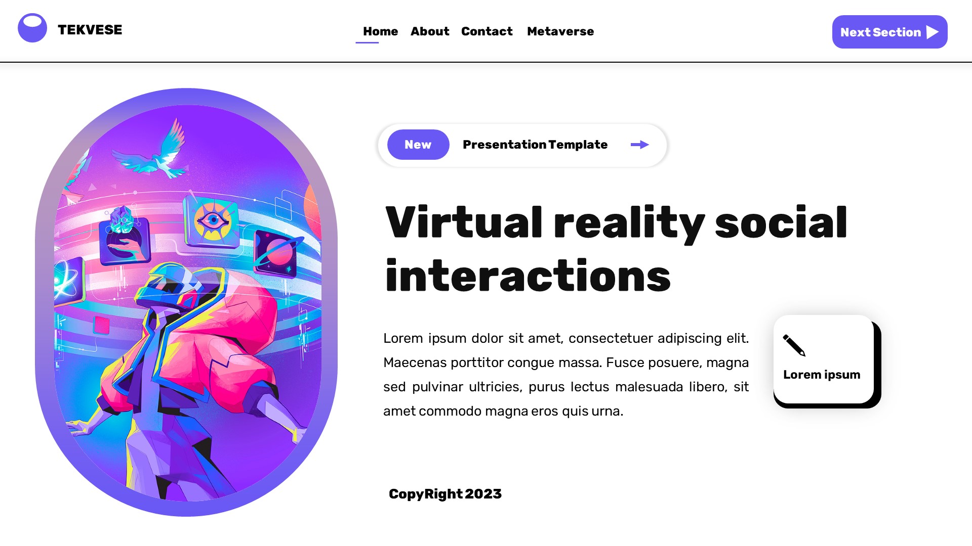 Tekvese - Virtual Reality & Metaverse Pitch Deck Powerpoint Template ...