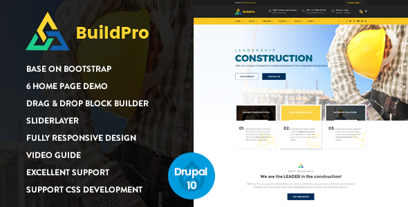 BuildPro - Construction Drupal 10 Theme