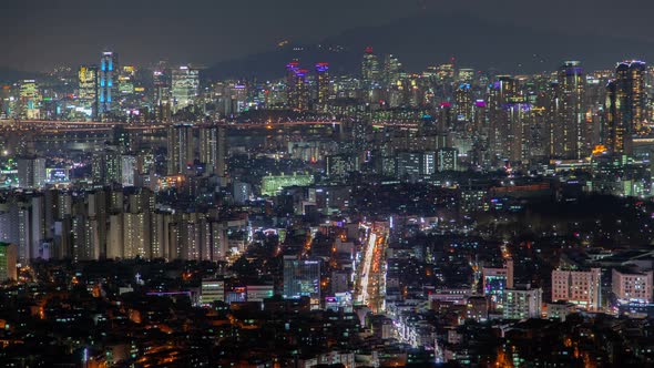 Panorama of Seoul Illumination Korea Cityscape alt