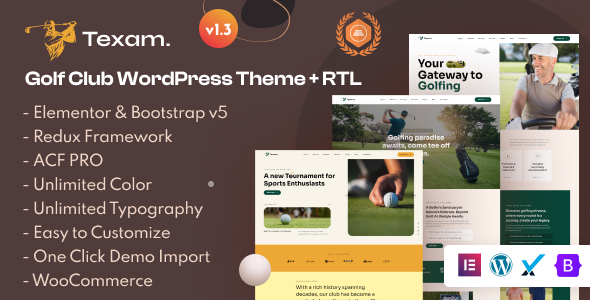 Texam - Golf Club & Training WordPress Theme