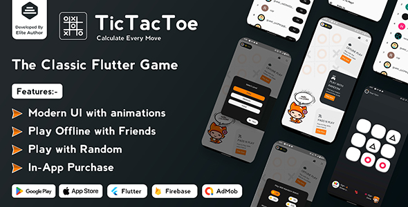 Tic Tac Toe - Online Multiplayer Game Flutter with Admob by kingitlimited