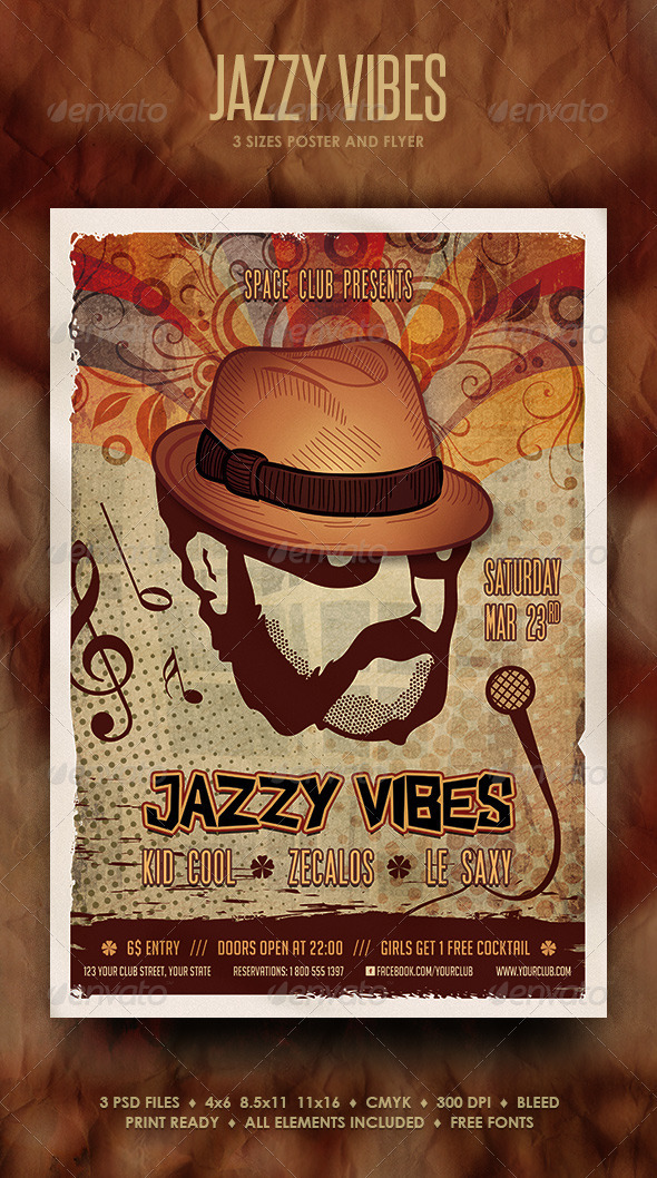 Jazzy Vibes Poster and Flyer - Events Flyers